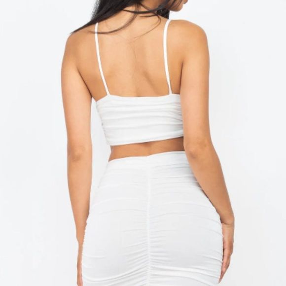 Ruched 2 Piece Skirt Set - Skirt Set - Two Piece Set - bodycon Set - Picture 3 of 3